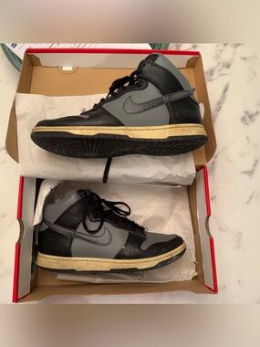 Nike Dunk High Top Sneakers in Black and Gray